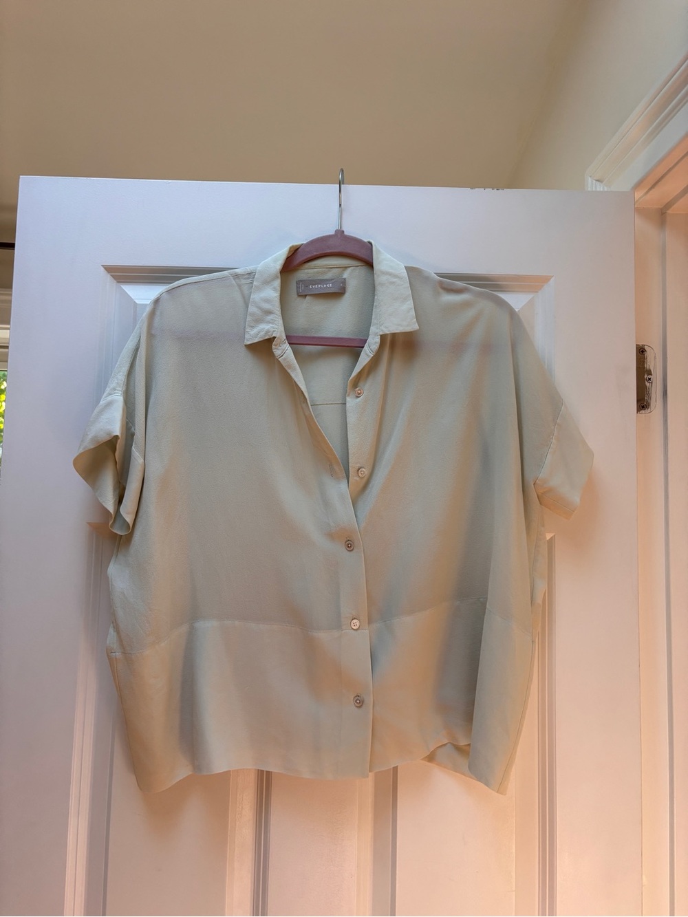 Everlane Short-Sleeve Boxy Button-Up blouse